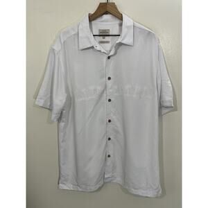 Quicksilver Waterman Collection Resort Coastal Camp Shirt L Tropical Palm Hawaii